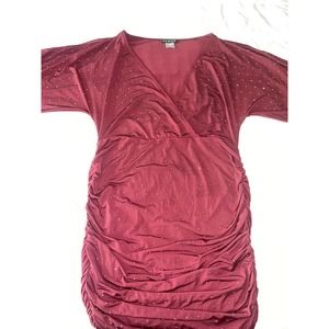 Venus Studded Burgundy Dress